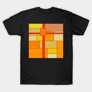 red and orange Mondrian inspired art T-Shirt